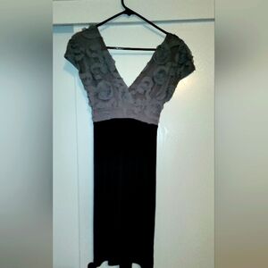 Gray and Black Dress